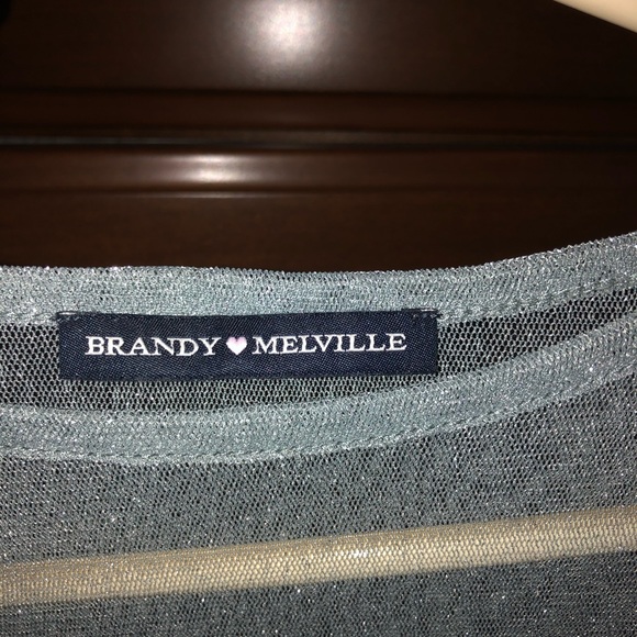 Brandy Melville Cropped Blue Glitter Top - Picture 4 of 5